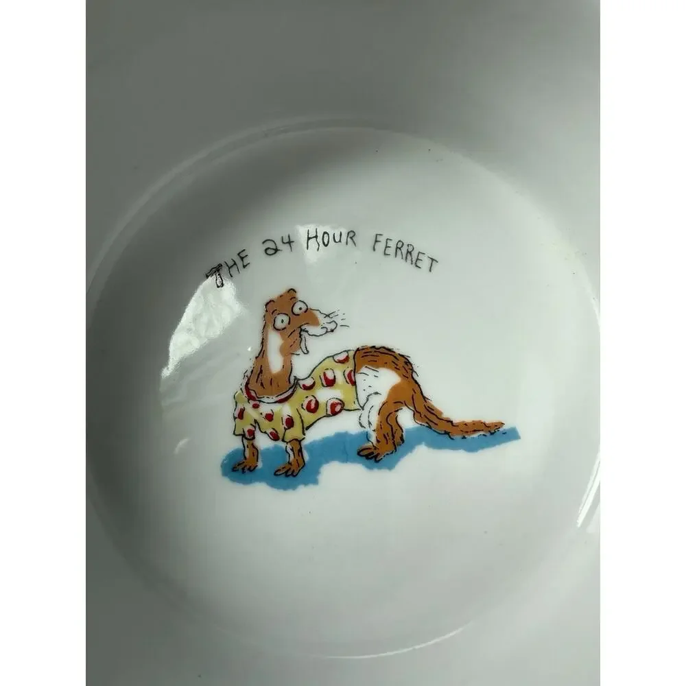 Cat Food Water Dish Ceramic The 24 Hour Ferret Debra Solomon Whimsycore